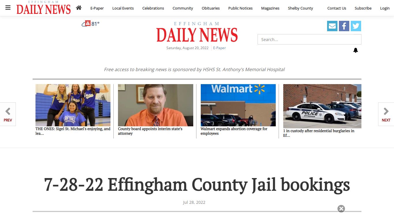 7-28-22 Effingham County Jail bookings | Local News ...